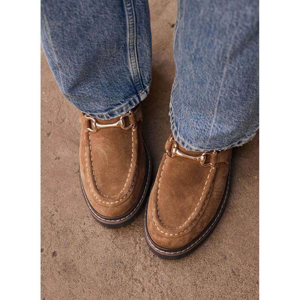 Mint Velvet Effie Brown Suede Loafer Boots